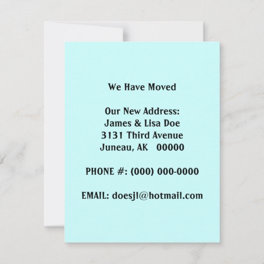 私達に私が動かしました北の領域の上の発表をあります 案内状 (裏面)