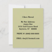 私達に私が動かしました発表のゴルフゴルフをする移動をあります 案内状 (裏面)