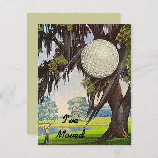 私達に私が動かしました発表のゴルフゴルフをする移動をあります 案内状 (正面/裏面)