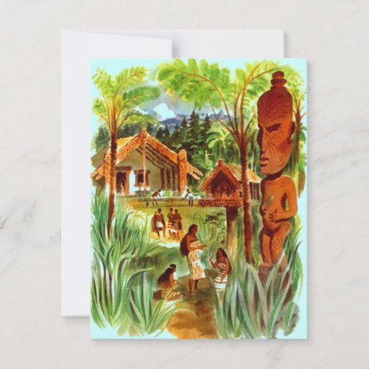 私達に移動動かされた島ハワイ熱帯Tikiがあります 案内状 (正面)