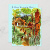 私達に移動動かされた島ハワイ熱帯Tikiがあります 案内状 (正面/裏面)