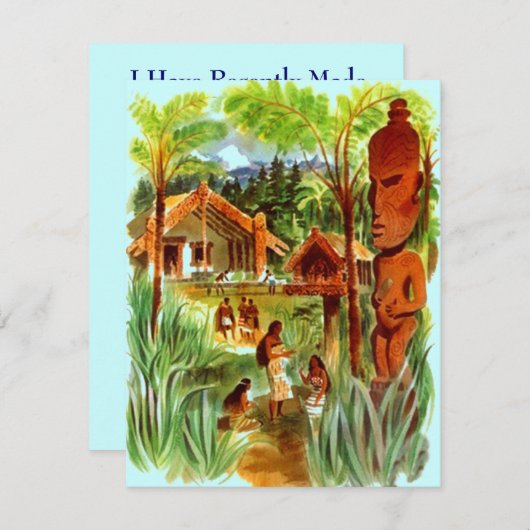 私達に移動動かされた島ハワイ熱帯Tikiがあります 案内状 (正面/裏面)