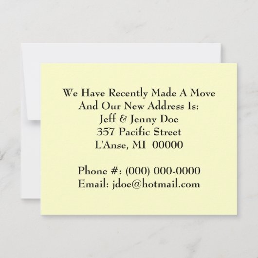 私達に絶えず動いた移動動かされた馬のムスタングがあります 案内状 (裏面)