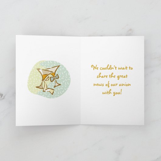 私達に駆け落ちされた発表または多数が結婚式の必要性あります 案内状 (内部)