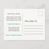 私達にMoooved牛および納屋の新しい住所郵便はがきがあります 案内ポストカード (裏面)