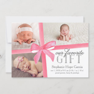 私達のお気に入りのなギフトの誕生の発表の最初休日 案内状