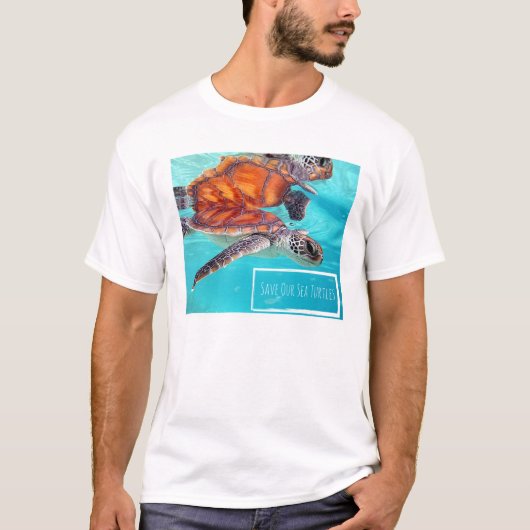 私達のウミガメのティーを救って下さい Tシャツ (正面)