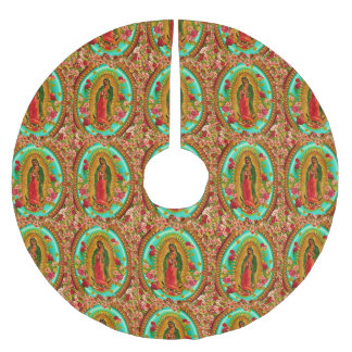 私達のグアダルペ女性メキシコ聖者聖母マリア ブラッシュドポリエステルツリースカート