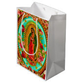 私達のグアダルペ女性メキシコ聖者聖母マリア ミディアムペーパーバッグ (裏面アングル)