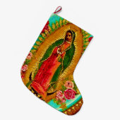 私達のグアダルペ女性メキシコ聖者聖母マリア ラージクリスマスストッキング (正面 (吊り時))