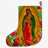 私達のグアダルペ女性メキシコ聖者聖母マリア ラージクリスマスストッキング (裏面)
