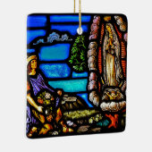 私達のグアダルペNuestra女性Senoraステンドグラス セラミックオーナメント (右)