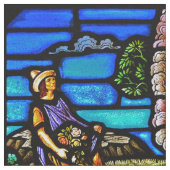 私達のグアダルペNuestra女性Senoraステンドグラス ファブリック (クローズアップ)