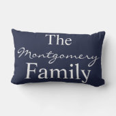 私達のコテージへの素朴な綿の歓迎-姓 ランバークッション (裏面)