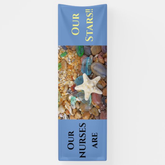 私達のナースは私達の星です!! 看護週の旗 横断幕 (縦)