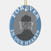 私達のハートのカスタムの写真の永久に記念物 セラミックオーナメント (右)