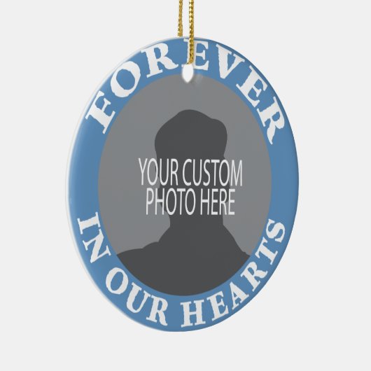 私達のハートのカスタムの写真の永久に記念物 セラミックオーナメント (右)