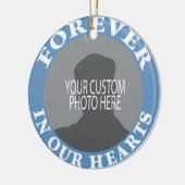私達のハートのカスタムの写真の永久に記念物 セラミックオーナメント (左)