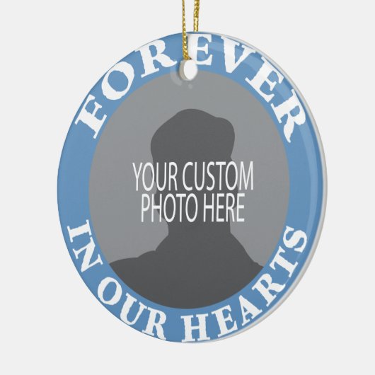 私達のハートのカスタムの写真の永久に記念物 セラミックオーナメント (左)