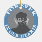 私達のハートのカスタムの写真の永久に記念物 セラミックオーナメント (裏面)