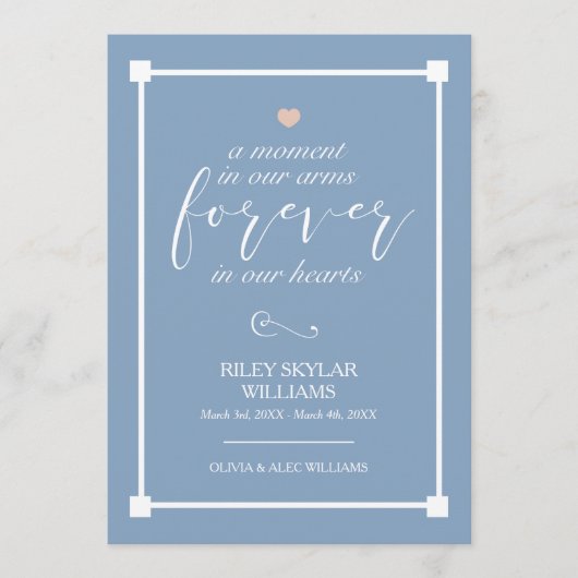 私達のハートのベビーの記念物の永久に青 プログラム (正面)