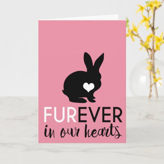 私達のハートのペットウサギの哀悼| Furever カード (黄色い花)