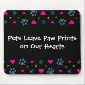 私達のハートのペット許可の足のプリント マウスパッド (正面)