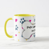 私達のハートのペット許可の足のプリント マグカップ (左)