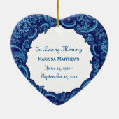 私達のハートの写真の記念の捧げ物青いA05 セラミックオーナメント (裏面)