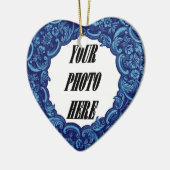 私達のハートの写真の記念の捧げ物青いA05 セラミックオーナメント (左)
