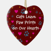私達のハートの猫の許可の足のプリント セラミックオーナメント (右)