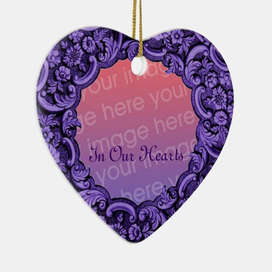 私達のハートの記念の捧げ物の紫色のヴィンテージ セラミックオーナメント (右)