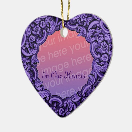 私達のハートの記念の捧げ物の紫色のヴィンテージ セラミックオーナメント (左)