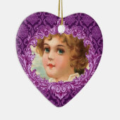 私達のハートの記念の捧げ物の紫色Curlicue セラミックオーナメント (右)