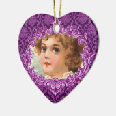 私達のハートの記念の捧げ物の紫色Curlicue セラミックオーナメント (左)