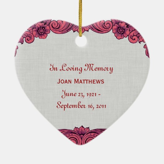 私達のハートの記念の捧げ物の赤いヴィンテージV5 セラミックオーナメント (裏面)