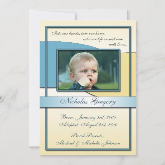 私達のハートの~の採用の発表に 案内状 (正面)