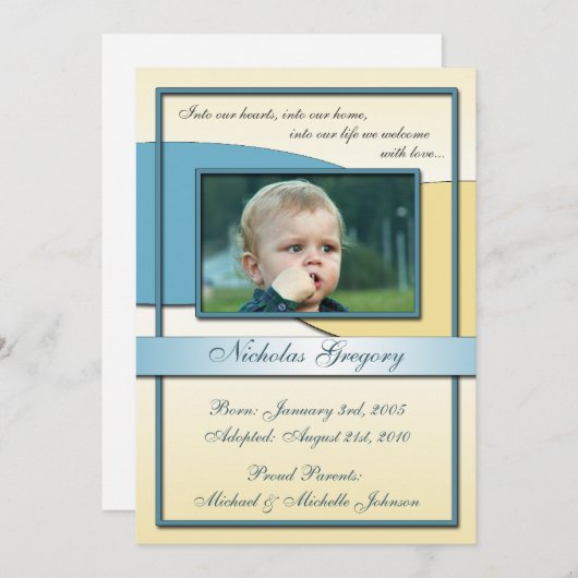 私達のハートの~の採用の発表に 案内状 (正面/裏面)