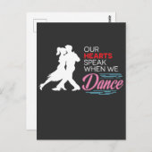 私達のハートは私達がサルサの踊りを踊ると話します ポストカード (正面/裏面)