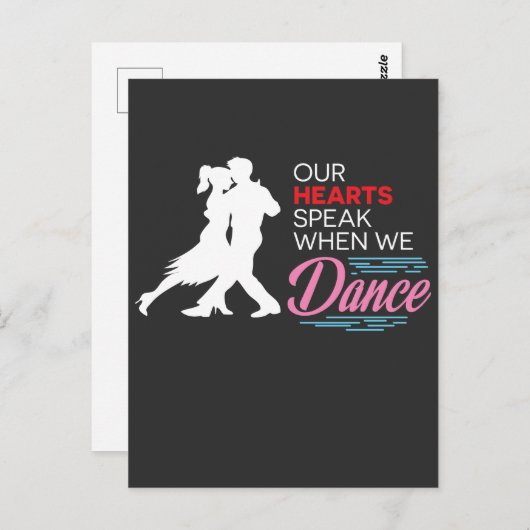 私達のハートは私達がサルサの踊りを踊ると話します ポストカード (正面/裏面)