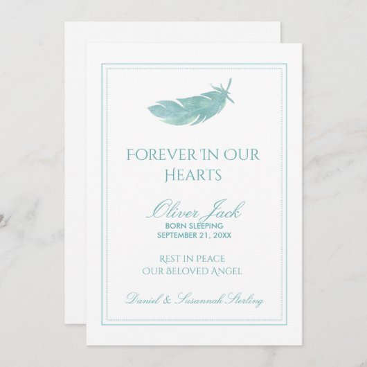 私達のハート|の青い羽の永久にベビーの記念物 プログラム (正面/裏面)