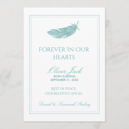 私達のハート|の青い羽の永久にベビーの記念物 プログラム (正面)