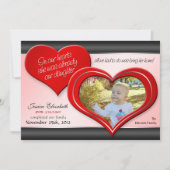 私達のハート-赤いハートの採用の発表 案内状 (正面)