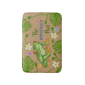 私達のパッドの熱帯パーソナライズな名前へのカエルの歓迎 バスマット (正面縦)