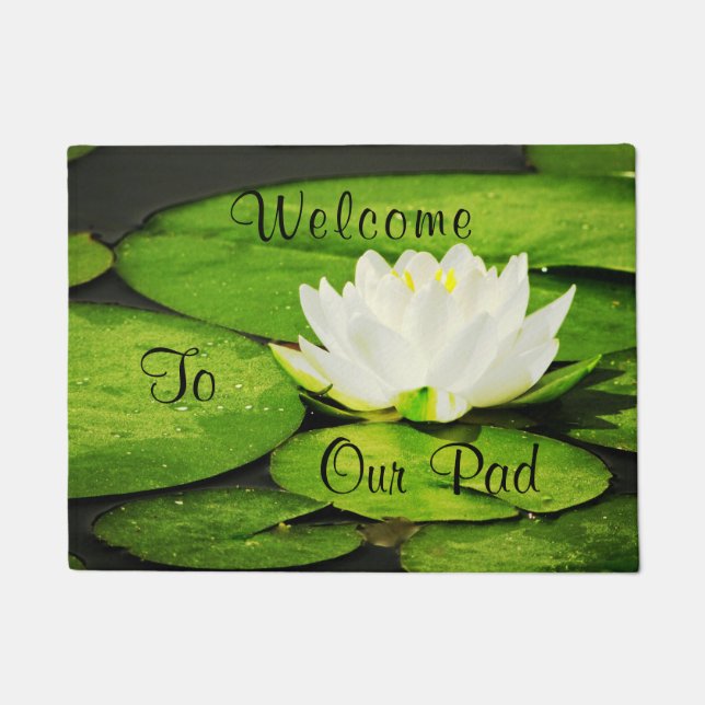 私達のパッドへの歓迎 ドアマット (正面)