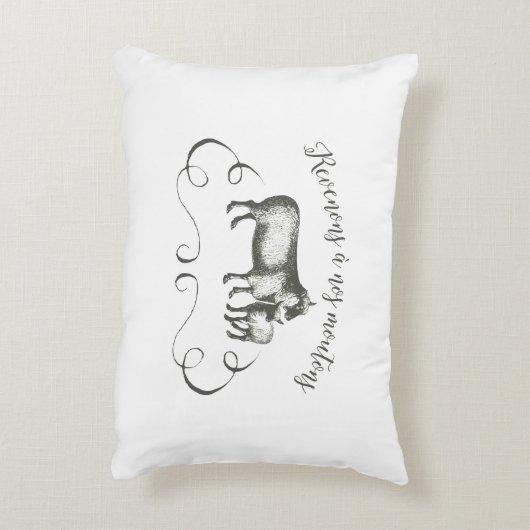 私達のヒツジ-おもしろいなヴィンテージの農場に戻ろう アクセントクッション (裏面(縦))