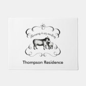 私達のヒツジ-おもしろいなヴィンテージの農場に戻ろう ドアマット (正面)