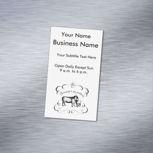 私達のヒツジ-おもしろいなヴィンテージの農場に戻ろう マグネット名刺 (インサイチュ)