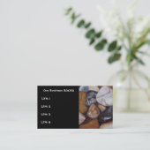 私達のビジネス石: 石、鉛筆の芸術、カード 名刺 (スタンド正面)