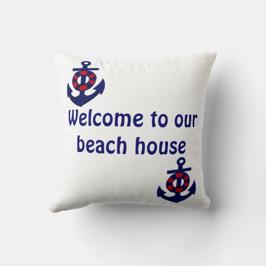 私達のビーチハウスのいかりへの歓迎 クッション (裏面)